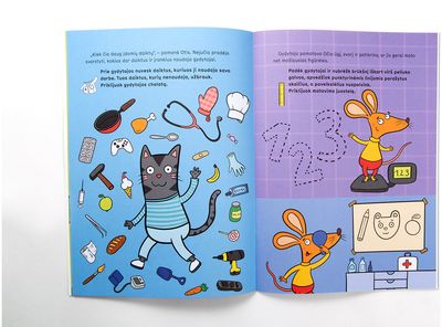 Otis pas gydytoją. Užduotys su lipdukais 2-4 m. vaikams