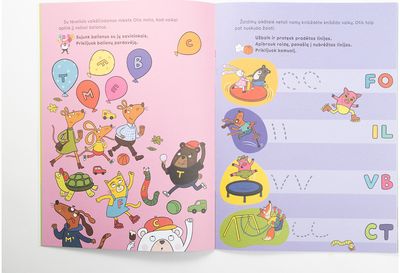 Otis mokosi skaityti. Užduotys su lipdukais 2-5 m. vaikams