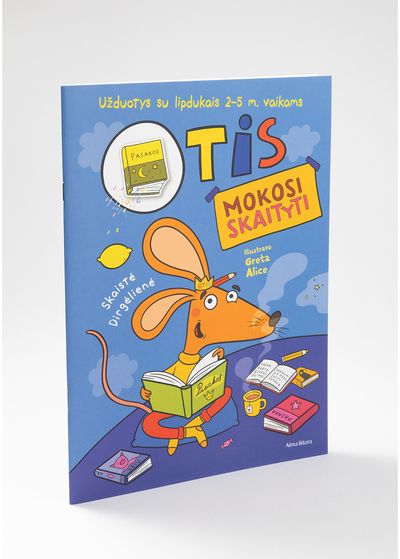 Otis mokosi skaityti. Užduotys su lipdukais 2-5 m. vaikams