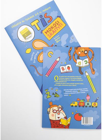 Otis mokosi skaityti. Užduotys su lipdukais 2-5 m. vaikams