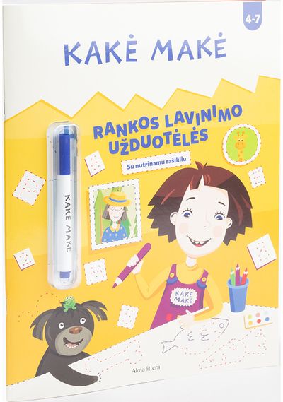 Kakė Makė. Rankos lavinimo užduotėlės. Su nutrinamu rašikliu