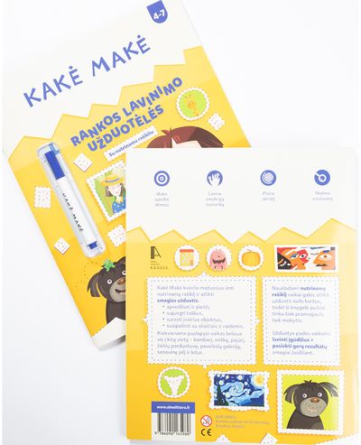 Kakė Makė. Rankos lavinimo užduotėlės. Su nutrinamu rašikliu