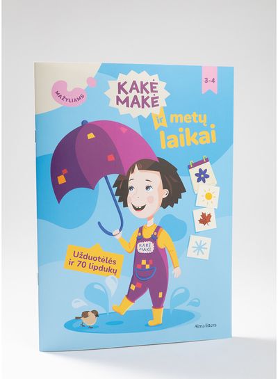 Kakė Makė ir metų laikai. Mažyliams. Užduotėlės ir 70 lipdukų