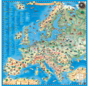  - Europos žemėlapis vaikams,68x50cm,laminuotas - 000000000002110140