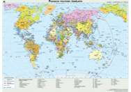 Pasaulio politinis ir gamtinis žemėlapis (dvipusis). 42x29,7 cm (A3), laminuotas