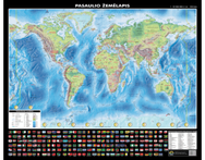 Pasaulio politinis ir gamtinis žemėlapis 73x60 cm, laminuotas