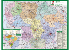  - Lietuvos administracinis suskirstymas, žemėlapis 65*50 cm. - 000000000002129160