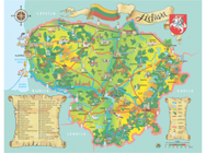 Plakatas Lietuva 52x42cm. Žemėlapis vaikams, laminuotas