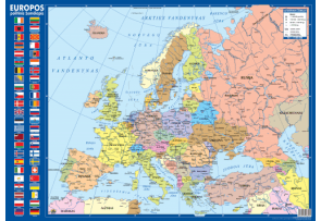  - Europos politinis žemėlapis 59x42cm,be plėvelės - 000000000002129520