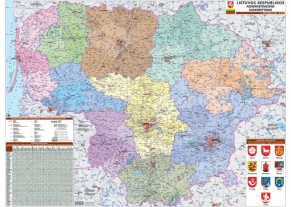  - Lietuvos administracinis suskirstymas. Žemėlapis, 1:400 000, 97x72 cm - 000000000002129522