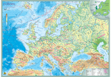  - Europos politinis ir gamtinis žemėlapis (dvipusis). 42x29,7 cm, laminuotas - 000000000002136269