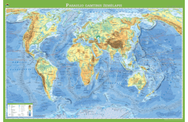 Pasaulio gamtinis žemėlapis. 110x74 cm, laminuotas
