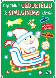Kalėdinė užduotėlių ir spalvinimo knyga su lipdukais ir kartoninėmis figūromis
