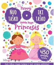 Pirmoji nuo taško iki taško lipdukų knyga. Princesės