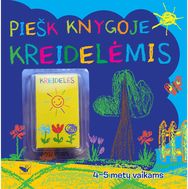 Piešk knygoje kreidelėmis. 5 kreidelės. 4-5 metų vaikams