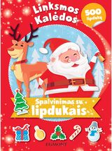 - Linksmos Kalėdos. Spalvinimas su lipdukais - 000000000002182430