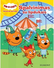 Išdykėliai kačiukai. Spalvinimas su lipdukais