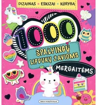  - 1000 spalvingų lipdukų žavioms mergaitėms - 000000000002185566