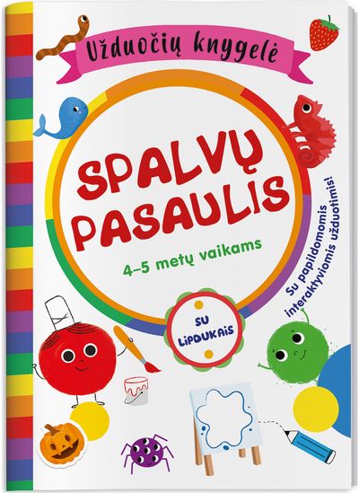 Kazys Binkis - Spalvų pasaulis. Užduočių knygelė 4-5 metų vaikams su lipdukais - 000000000002188797