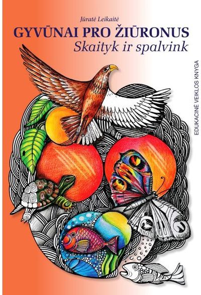  - Gyvūnai pro žiūronus. Skaityk ir spalvink - 000000000002189470