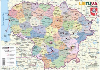 - Žemėlapis Lietuva A4 formatu - 000000000002189471
