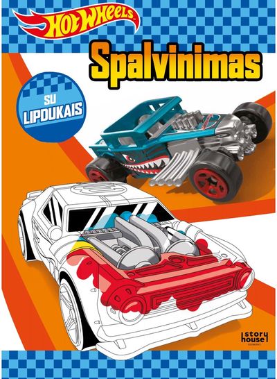 Hot Wheels.Spalvinimas su lipdukais