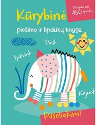 Kūrybinė piešimo ir lipdukų knyga. Dramblys