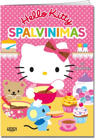 Hello Kitty. Spalvinimas su lipdukais