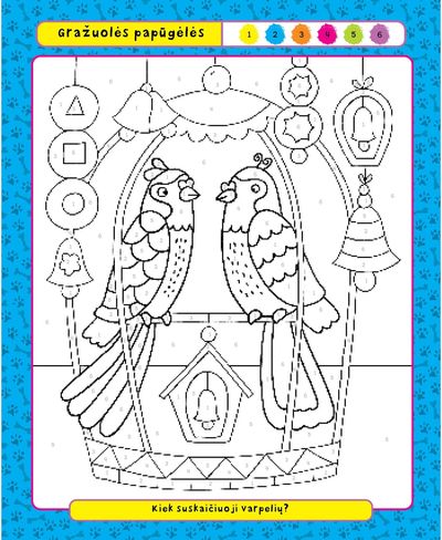 Linksmieji augintiniai. Spalvink pagal skaičius