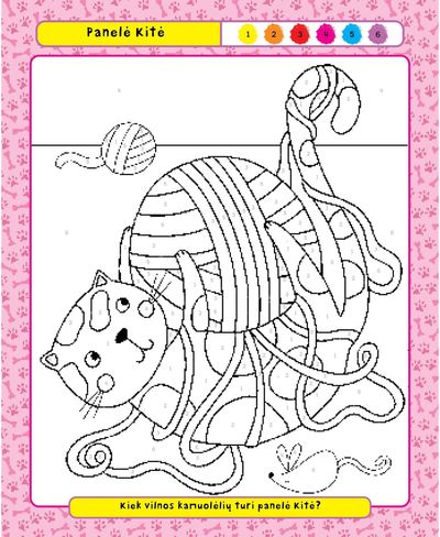 Linksmieji augintiniai. Spalvink pagal skaičius