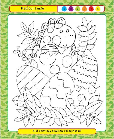 Šaunieji dinozaurai. Spalvink pagal skaičius