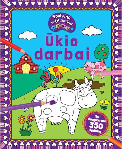 Ūkio darbai. Spalvink pagal skaičius