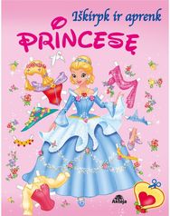 Iškirpk ir aprenk princesę. (Rožinė)