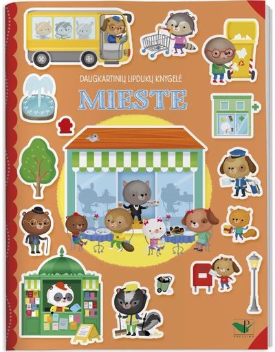 Daugkartinių lipdukų knygelė. Mieste