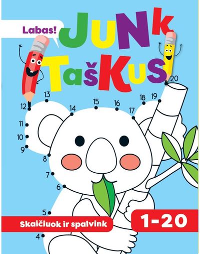 Spalvinimo knygelė „Junk taškus 1-20“