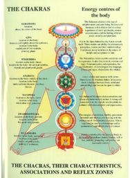 Chakras -- Laminated Folded A4: Their Characteristics, Associations & Reflexzones Characteristics, Associations & Reflexzones