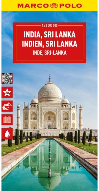 India, Sri Lanka, Nepal, Bangladesh Marco Polo Map