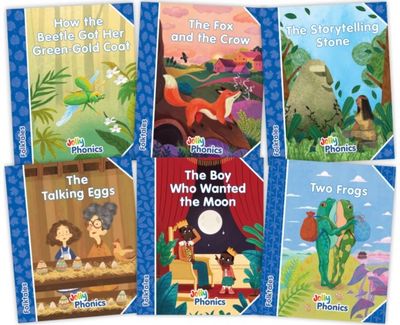 Jolly Phonics Folktales Blue Readers (Level 4) Complete Set (1-6) in Precursive