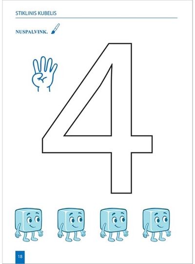 Stiklinis kubelis skaičių šalyje. Pratybų sąsiuvinis 5-7 metų vaikams, specialių jų poreikių mokiniams