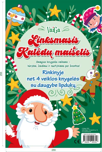 Linksmasis Kalėdų maišelis (4 veiklos knygelės su lipdukais)