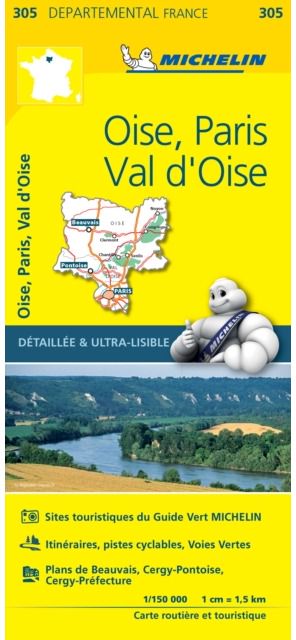 Oise, Paris, Val-dOise - Michelin Local Map 305 Map