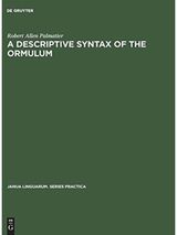 descriptive syntax of the Ormulum