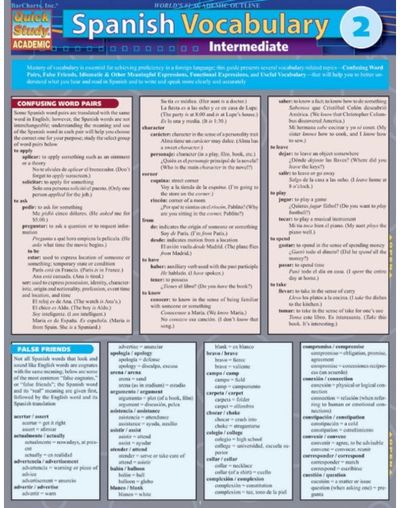 Spanish Vocabulary 2: Intermediate