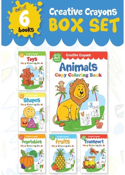 Colouring Books Super Boxset Pack of 6 Crayon