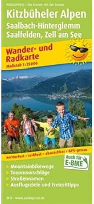 Kitzbuhel Alps, Saalbach-Hinterglemm, hiking and cycling map 1:35,000
