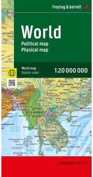 World Map, Political - Physical, English, folded Map: 1:20.000.000 1:20.000.000