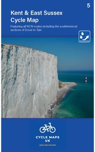 Kent Cycle Map featuring The High Weald and Kent Downs to Tain Southern most sections of Dover to Tain