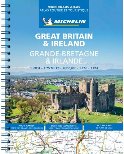 Great Britain & Ireland Main Roads Atlas (A4-Spiral, English-French) 2025