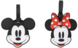 Disney Mickey And Minnie Mouse Red And Black 2 Piece Luggage Tag Set