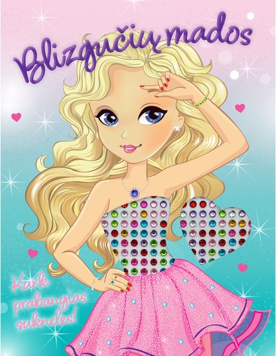 Lipdukų knygelė „Blizgučių mados. Suknelės“